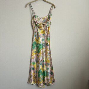 Dizzy Lizzy Womens Dainty Slip Dress Size S Milkmaid Coquette Floral Y2K Satin
